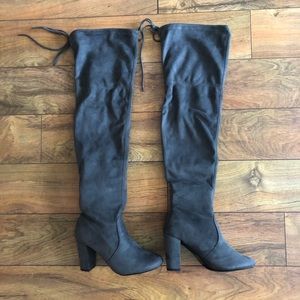 Grey over the knee boots - NEVER WORN
